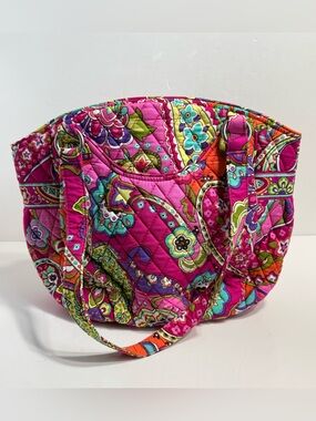 Vera Bradley Pink Swirls Glenna Large Shoulder Bag/Tote Bag